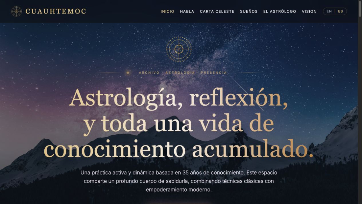 Screenshot of Cuauhtémoc Galaviz website